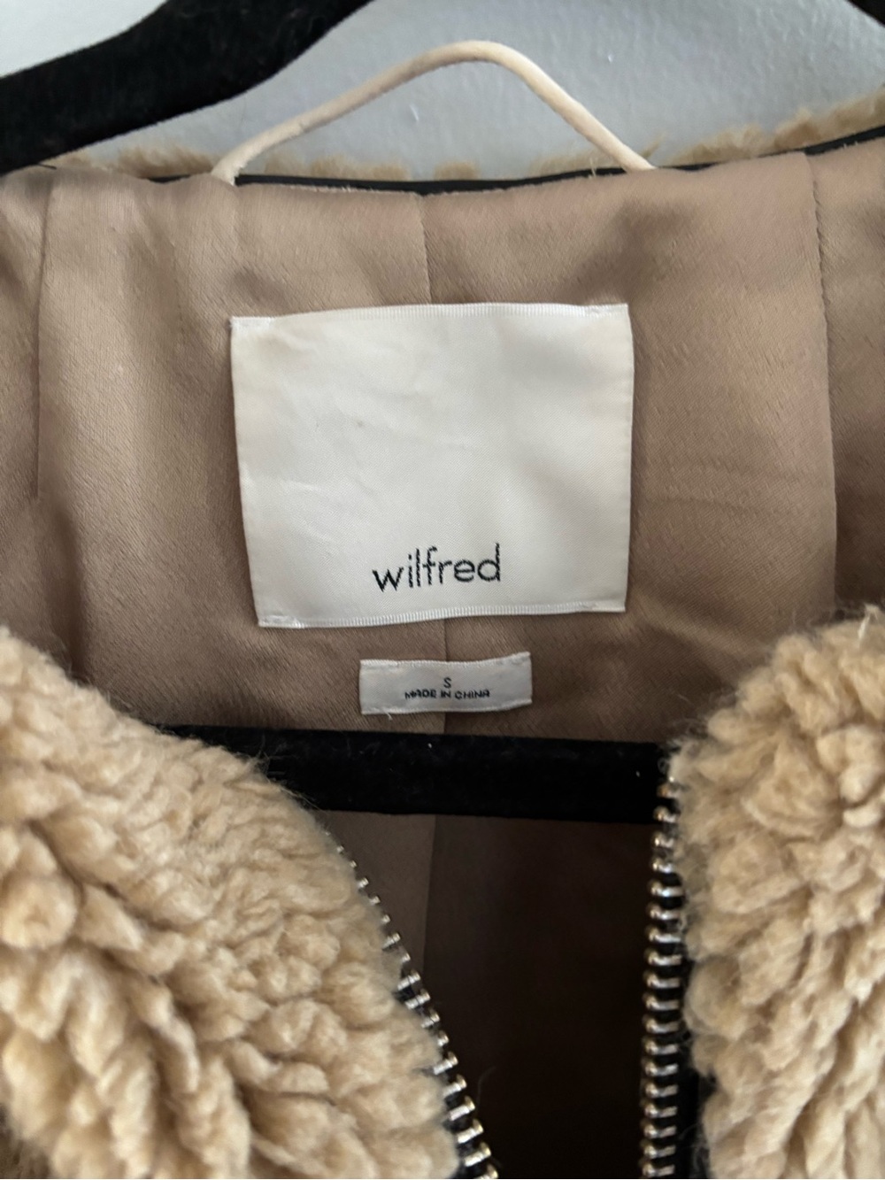 Wilfred Free Teddy Sherpa Jacket Cream Oversized Minimalist Size Small Luxe - Picture 3 of 12